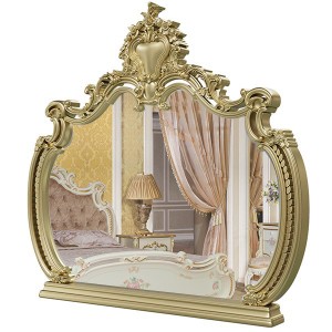 Зеркало "Шейх" слоновая кость+золото